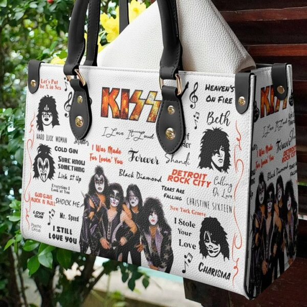 Kiss Band Women Leather Hand Bag