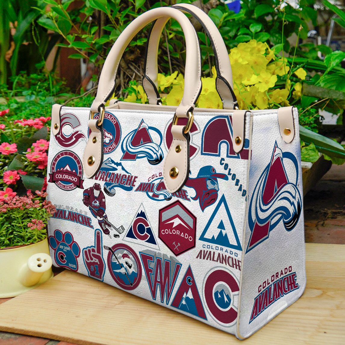 Colorado Avalanche Women Leather Hand Bag