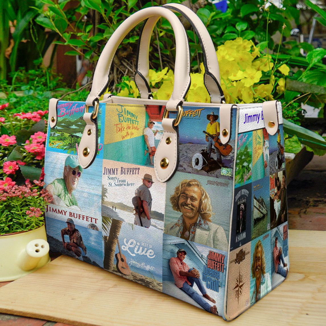 Jimmy Buffett Lover Women Leather Hand Bag