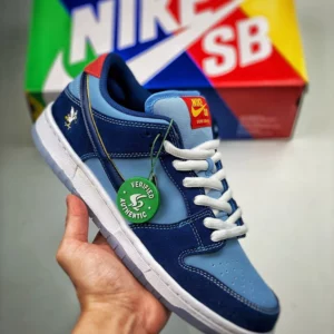 Why So Sad x Nike SB Dunk Low Coastal Blue Light Blue-Yellow-Red DX5549-400 For Sale