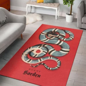 Gucci snake red Rectangle Rug Home Decor Door Mat Area Carpet Fashion Brand Luxury