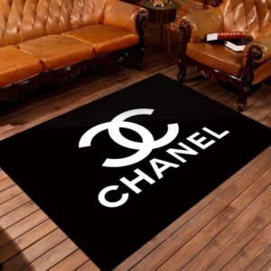 Chanel black Rectangle Rug Door Mat Home Decor Fashion Brand Area Carpet Luxury