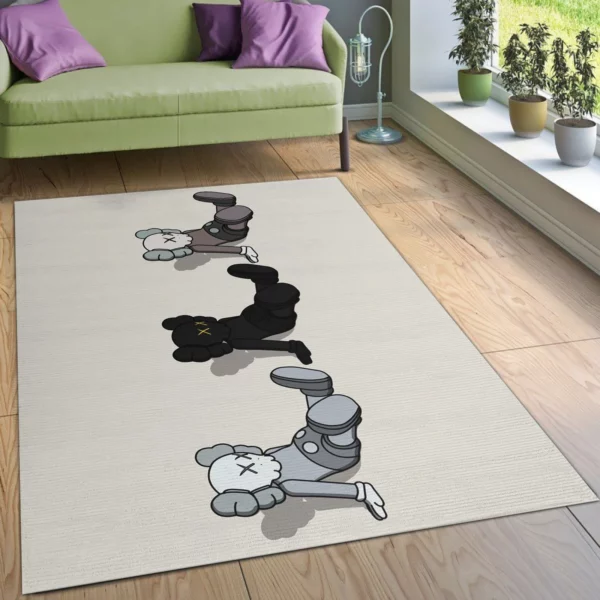 Kaws supreme figurine set Rectangle Rug Luxury Area Carpet Fashion Brand Home Decor Door Mat