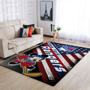 New York Rangers Nhls American Flag Mickey Type 7197 Rug Home Decor Living Room Area Carpet