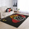 Chicago Blackhawks Nhl Team Logo Mask Type 7203 Rug Home Decor Living Room Area Carpet