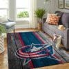 Columbus Blue Jackets Nhl Team Logo Wooden Type 7701 Rug Home Decor Living Room Area Carpet