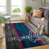 Washington Capitals Nhl Team Logo Wooden Type 7744 Rug Living Room Home Decor Area Carpet