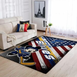 St Louis Blues Nhl Team Logo Mickey Us Type 7771 Rug Area Carpet Home Decor Living Room