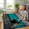 San Jose Sharks Nhl Team Logo Wooden Type 7801 Rug Area Carpet Home Decor Living Room