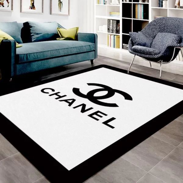 Chanel White Luxury Fashion Brand Rug Home Decor Door Mat Area Carpet