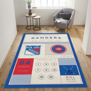 New York Rangers Nhl Us Type 7808 Rug Home Decor Area Carpet Living Room