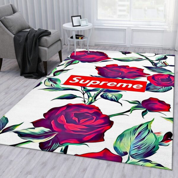 Supreme Rose V Area For Bed Luxury Fashion Brand Rug Door Mat Home Decor Area Carpet