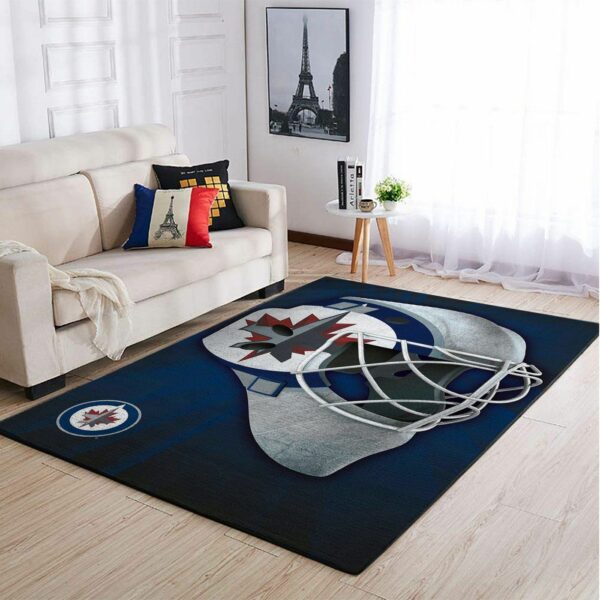 Winnipeg Jets Nhl Team Logo Type 7827 Rug Home Decor Living Room Area Carpet