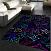 Louis Vuitton Neon Christmas Luxury Fashion Brand Rug Home Decor Area Carpet Door Mat