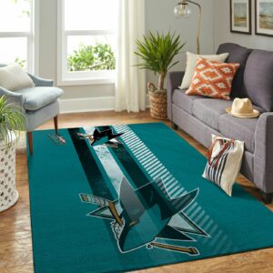 San Jose Sharks Nhl Team Logo Nice Type 7832 Rug Living Room Home Decor Area Carpet