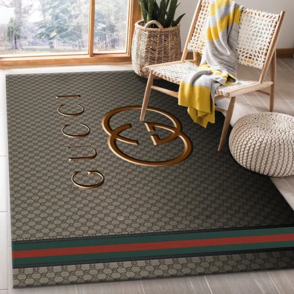 Gucci Monogram Mat Luxury Fashion Brand Rug Door Mat Home Decor Area Carpet