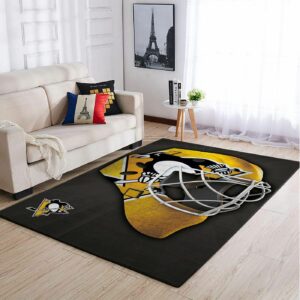 Pittsburgh Penguins Nhl Team Logo Type 7914 Rug Living Room Home Decor Area Carpet