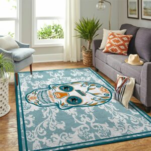 San Jose Sharks Nhl Team Logo Skull Flower Type 7928 Rug Area Carpet Home Decor Living Room