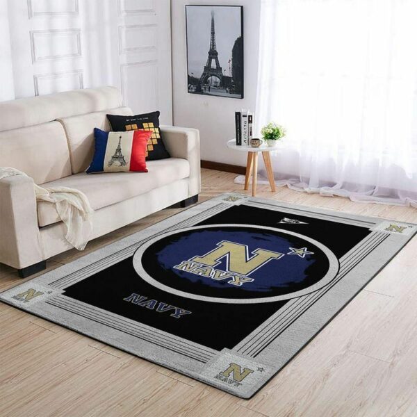 Navy Midshipmens Ncaa Football Basketball Team Logo Type 7950 Rug Area Carpet Home Decor Living Room