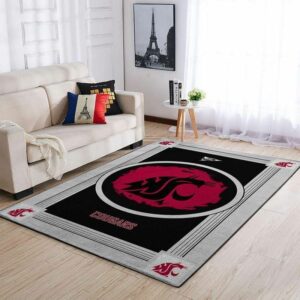 Washington State Cougarss Ncaa Football Basketball Team Logo Type 8303 Rug Living Room Area Carpet Home Decor