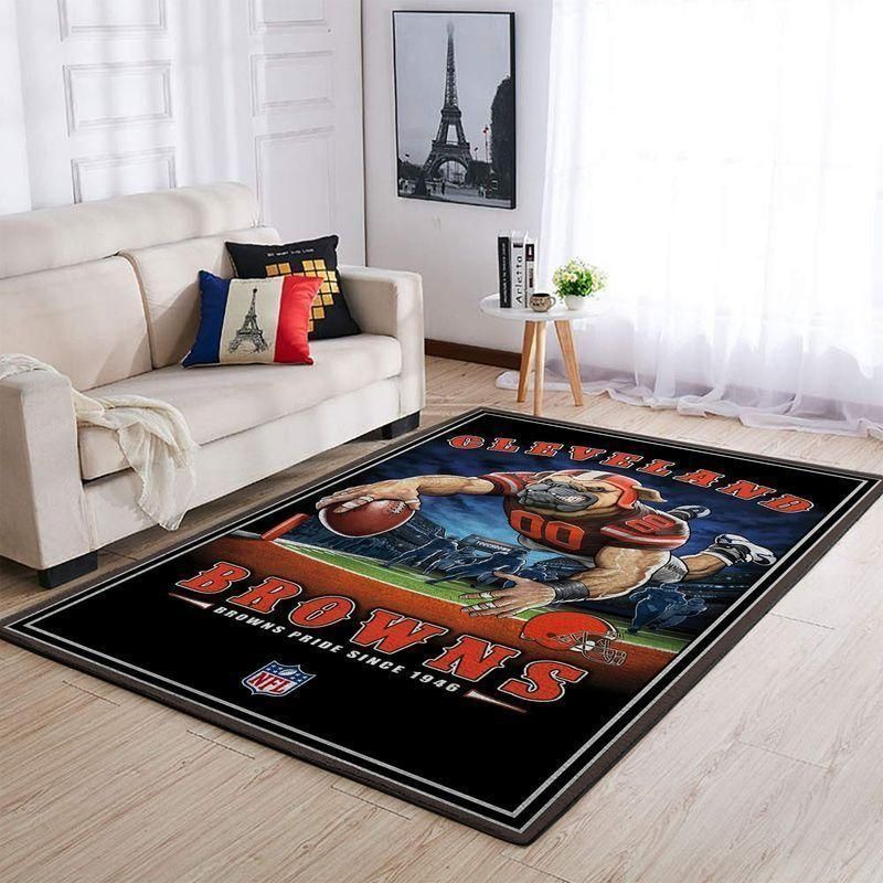 Cleveland Browns Ncaa Team Logos Type 8382 Rug Area Carpet Home Decor Living Room