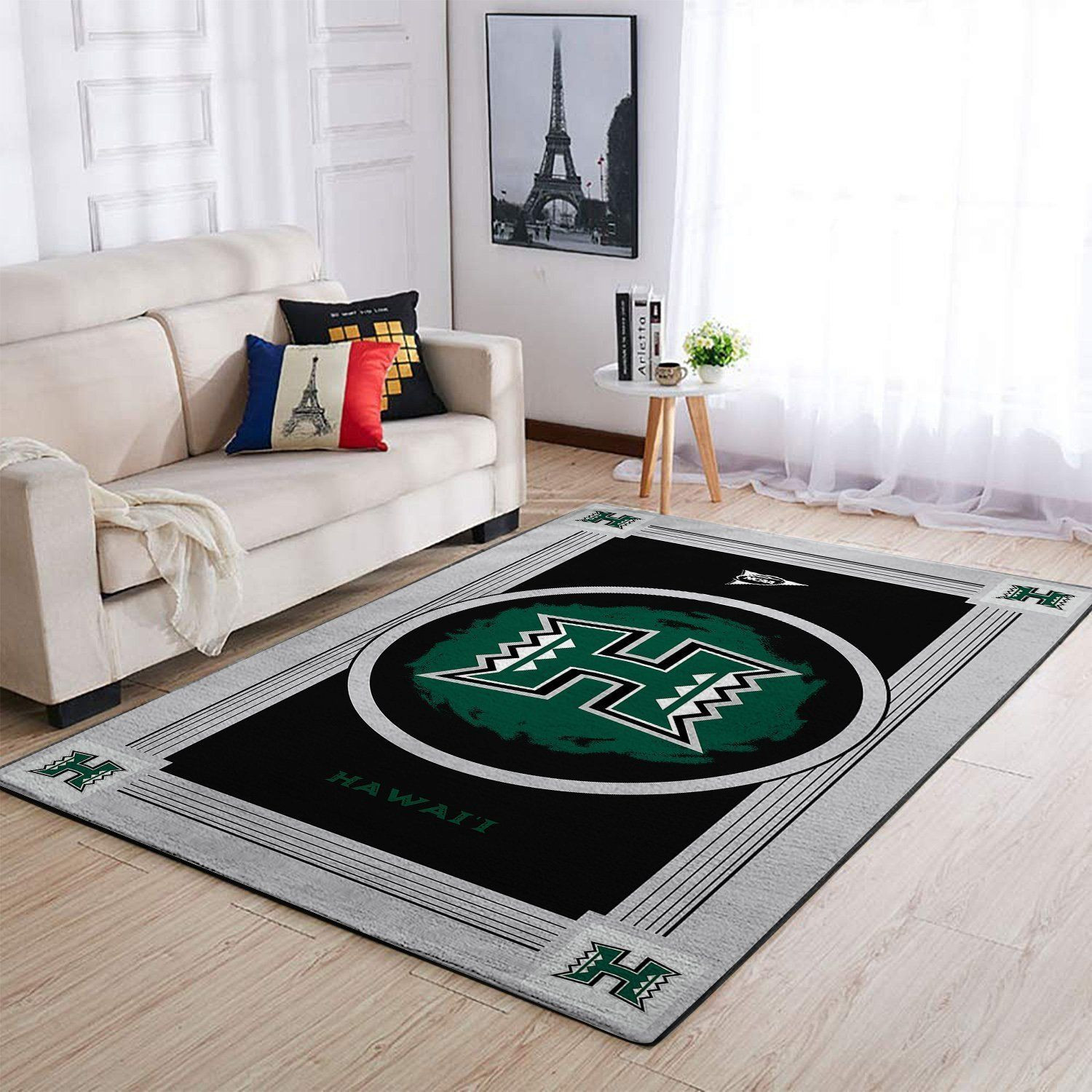 Hawaii Rainbow Warriors Ncaa Team Logo Nice Type 8391 Rug Area Carpet Home Decor Living Room