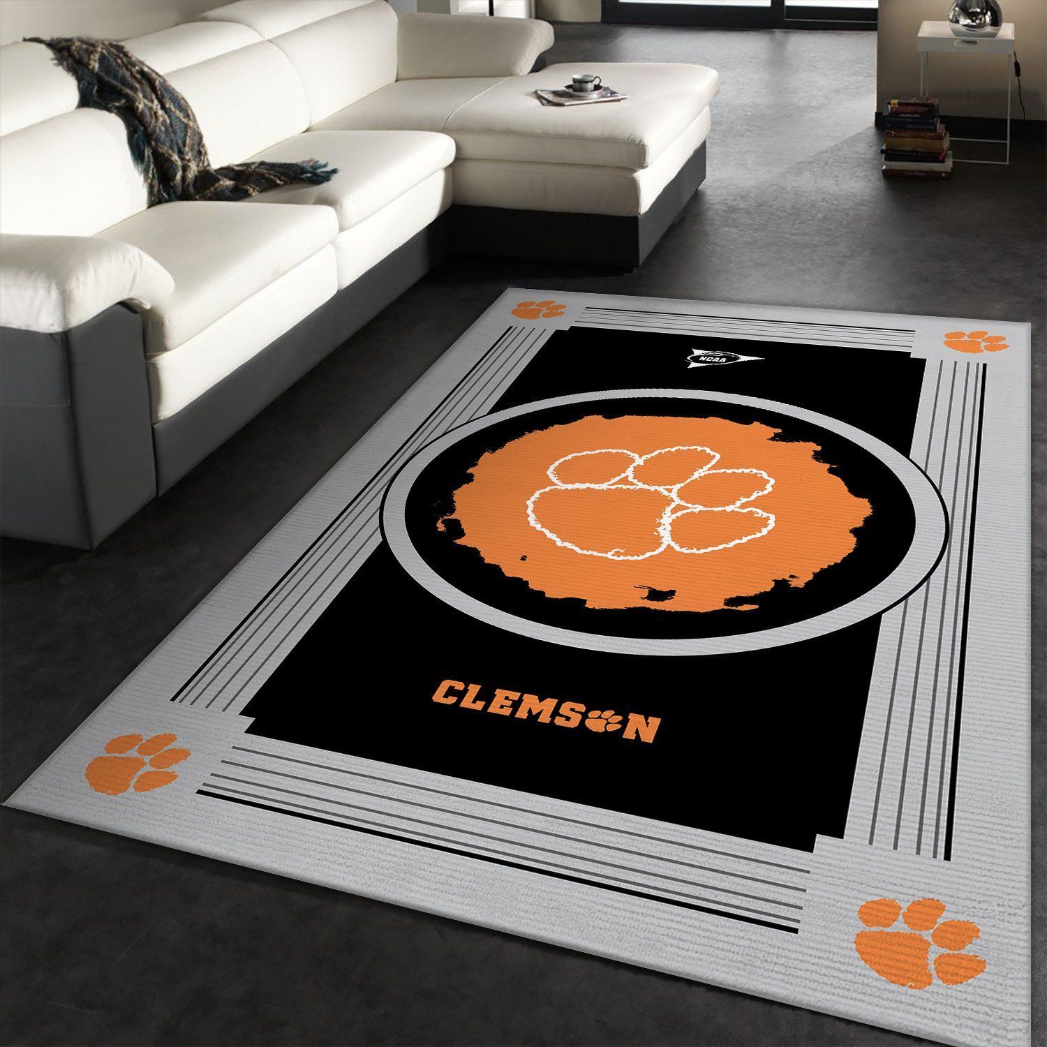 Clemson Tigers Ncaa Team Logos Type 8434 Rug Home Decor Living Room Area Carpet