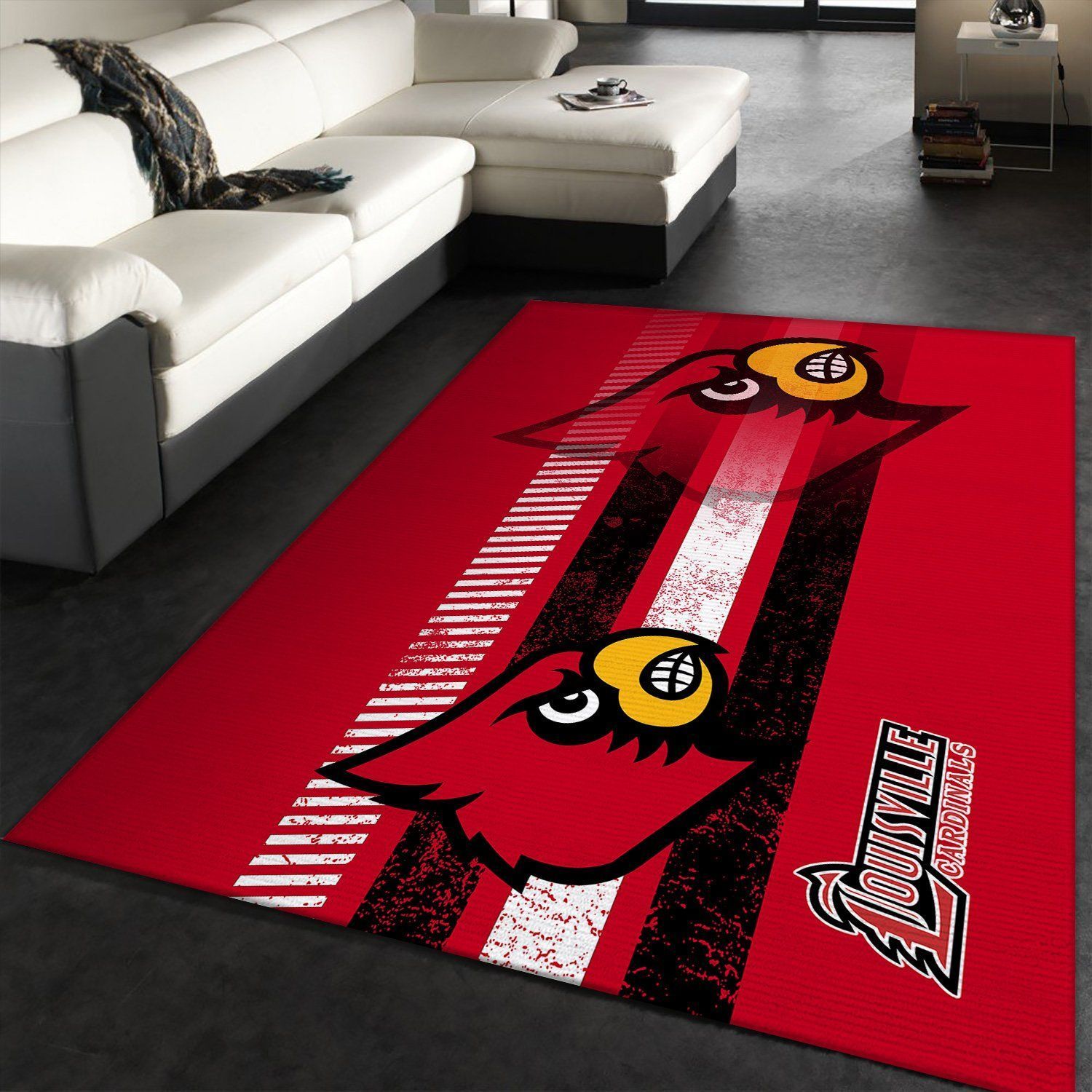 Louisville Cardinals Ncaa Custom Type 8464 Rug Area Carpet Home Decor Living Room