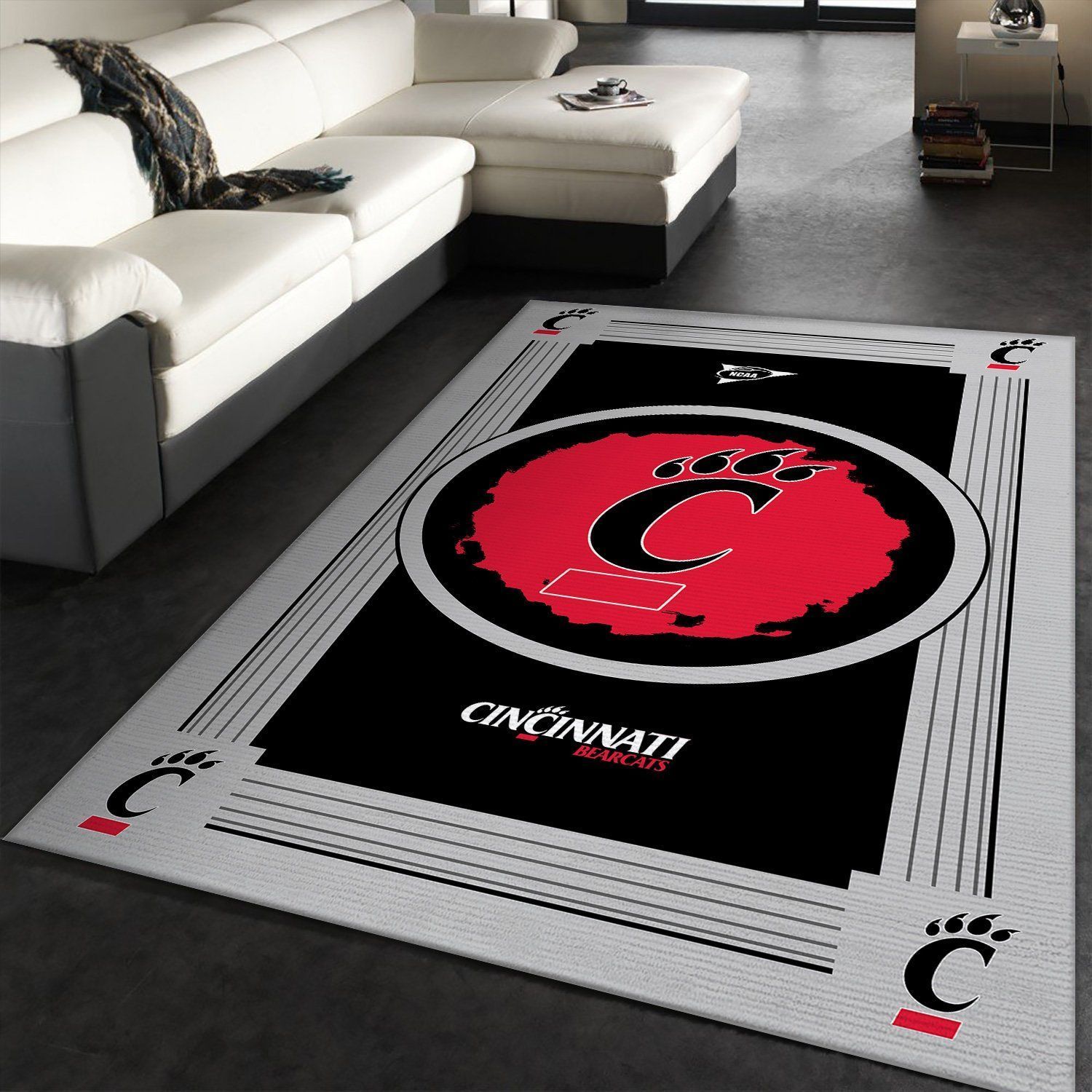 Cincinnati Bearcats Ncaa Team Logo Nice Rer Xx Type 8499 Rug Home Decor Area Carpet Living Room