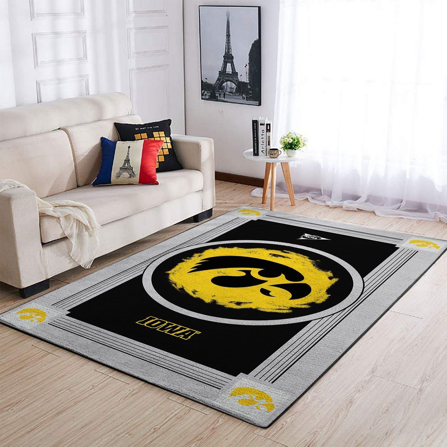 Iowa Hawkeyes Ncaa Team Logo Nice Type 8526 Rug Area Carpet Living Room Home Decor