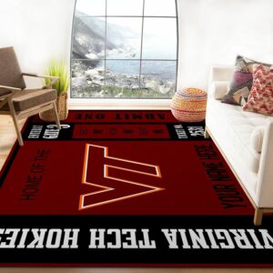 Virginia Tech Hokies Ncaa Customizable Us Type 8604 Rug Area Carpet Home Decor Living Room