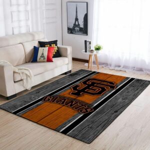 San Francisco Giants Mlbs Baseball Team Logo Wooden Style Type 8699 Rug Living Room Area Carpet Home Decor