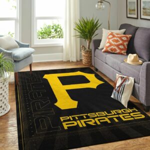 Pittsburgh Pirates Mlbs Team Logo Type 8738 Rug Area Carpet Home Decor Living Room