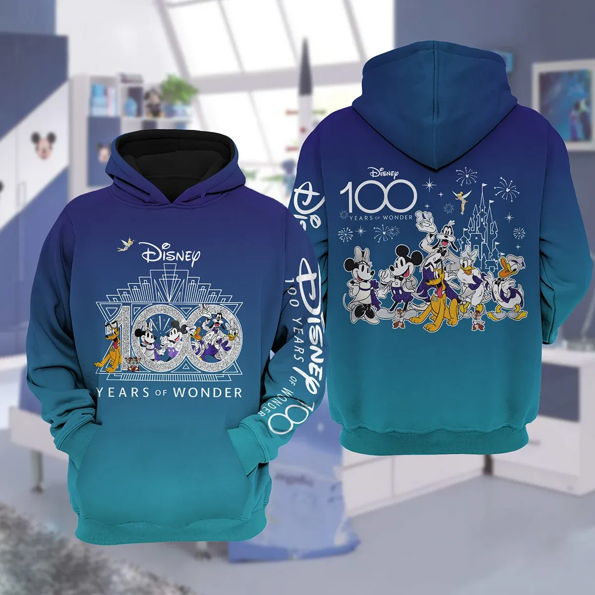 Disney Years Of Wonder Blue Type 592 Luxury Hoodie Outfit Fashion Brand