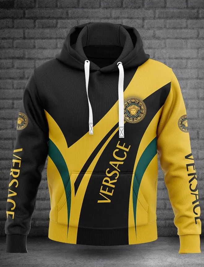 Versace Yellow Black Type 440 Hoodie Outfit Luxury Fashion Brand