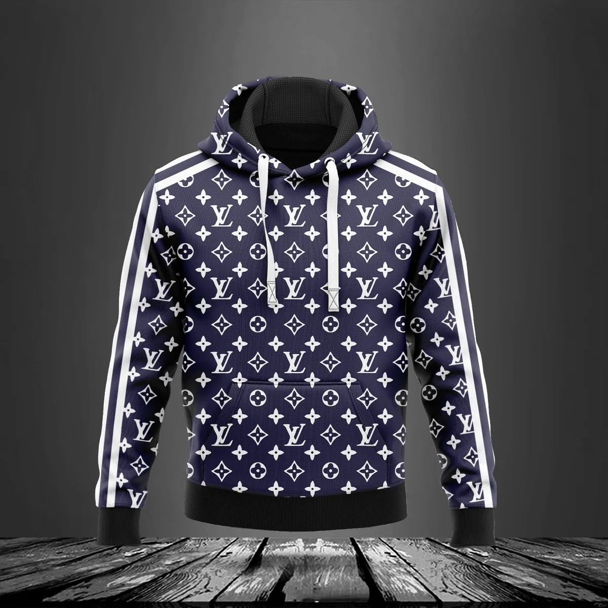 Louis Vuitton Blue Lv Type 140 Luxury Hoodie Fashion Brand Outfit