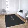 Gucci Black Rectangle Rug Area Carpet Door Mat Home Decor Luxury Fashion Brand