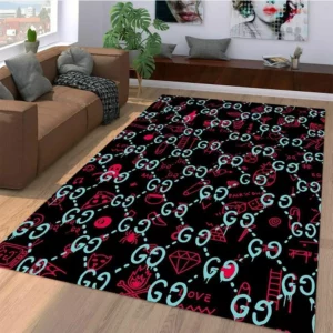 Gucci Multicolor Rectangle Rug Luxury Door Mat Fashion Brand Area Carpet Home Decor