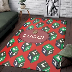 Gucci Red Rectangle Rug Luxury Door Mat Area Carpet Fashion Brand Home Decor