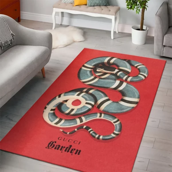 Gucci Snake Red Rectangle Rug Door Mat Home Decor Area Carpet Fashion Brand Luxury