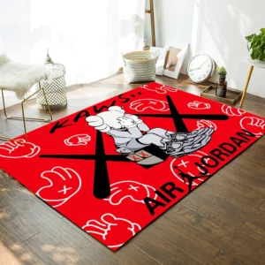 Supreme Kaws Rectangle Rug Fashion Brand Door Mat Home Decor Luxury Area Carpet