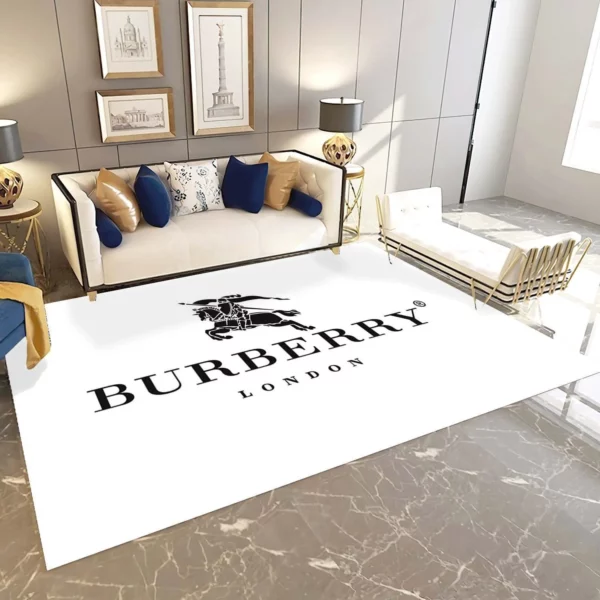 Burberry White Rectangle Rug Fashion Brand Luxury Home Decor Door Mat Area Carpet