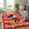 Supreme Mickey Mouse Rectangle Rug Fashion Brand Home Decor Door Mat Area Carpet Luxury