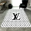 Louis Vuitton White Rectangle Rug Fashion Brand Home Decor Door Mat Luxury Area Carpet