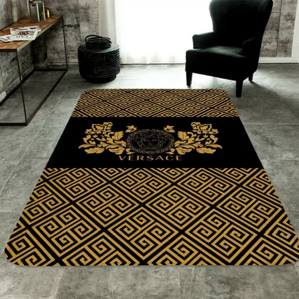 Versace Medusa Pattern Rectangle Rug Area Carpet Door Mat Home Decor Fashion Brand Luxury