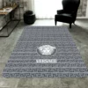 Versace Medusa Grey Rectangle Rug Luxury Area Carpet Fashion Brand Home Decor Door Mat