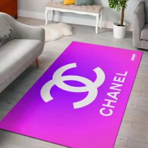 Chanel Pinky Gradient Rectangle Rug Luxury Fashion Brand Area Carpet Door Mat Home Decor