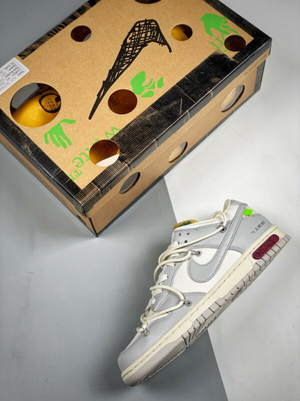 Off-White x Nike Dunk Low 25 of 50 Sail Neutral Grey Pale Ivory For Sale