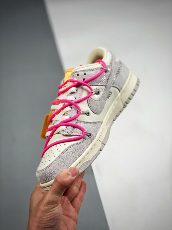 Off-White x Nike Dunk Low 17 of 50 Sail Neutral Grey Hyper Pink For Sale