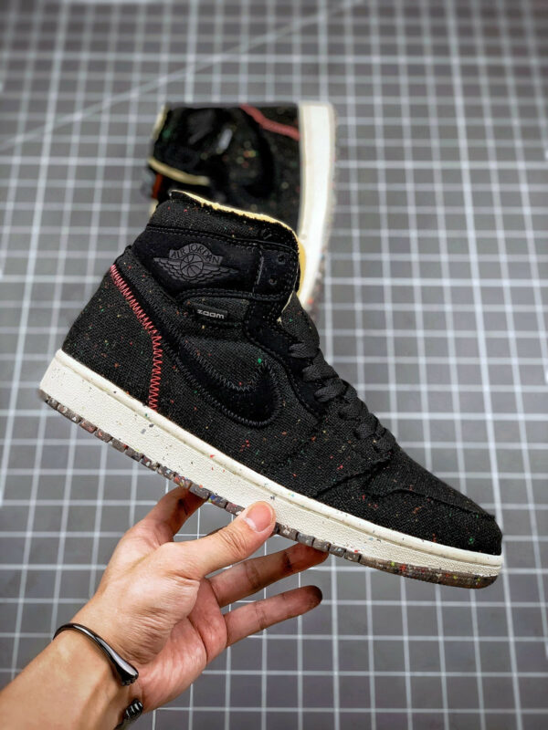 Air Jordan 1 High Zoom Crater Black Wolf Grey-Flash Crimson